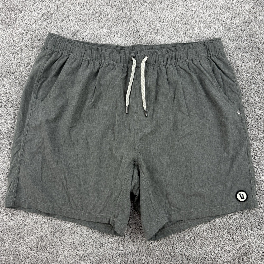 Vuori Kore Shorts Mens XXL Gray Lined Performance Running Drawstrings Athleisure